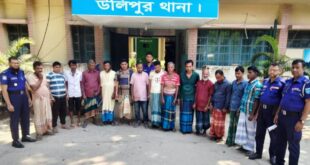 কুড়িগ্রামে জুয়ার আসর থেকে বিএনপি নেতা সহ আটক-১৪